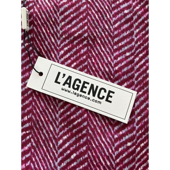 L'Agence Jane Sz XS Red Chevron Pattern 100% Silk V Neck Tank Top NWT - Picture 5 of 8